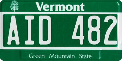 VT license plate AID482