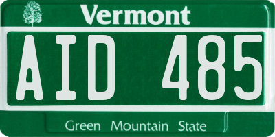 VT license plate AID485