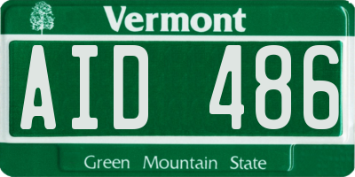 VT license plate AID486