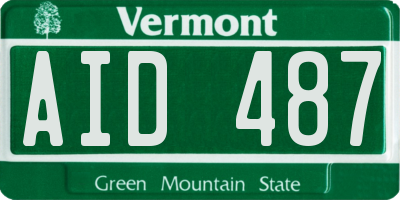VT license plate AID487