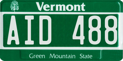 VT license plate AID488