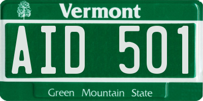 VT license plate AID501