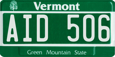 VT license plate AID506