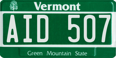 VT license plate AID507