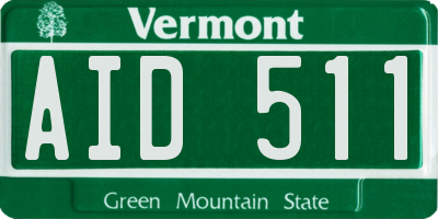 VT license plate AID511
