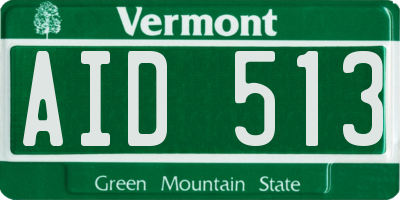 VT license plate AID513