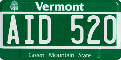 VT license plate AID520