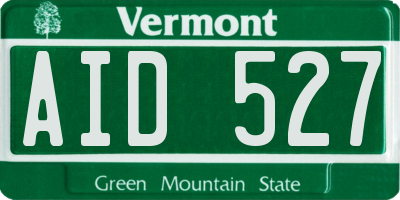VT license plate AID527