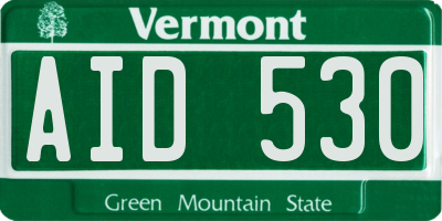 VT license plate AID530