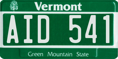 VT license plate AID541
