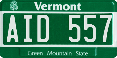 VT license plate AID557