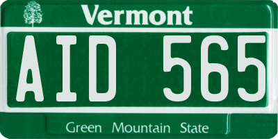 VT license plate AID565