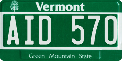 VT license plate AID570