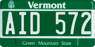 VT license plate AID572