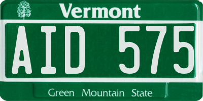 VT license plate AID575