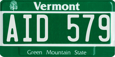 VT license plate AID579