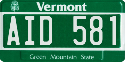 VT license plate AID581