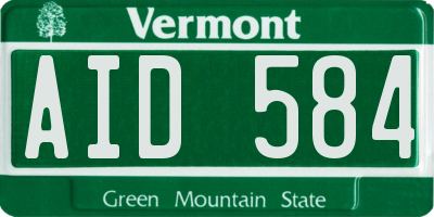 VT license plate AID584
