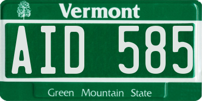 VT license plate AID585