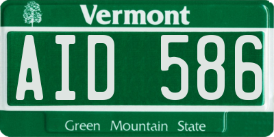 VT license plate AID586