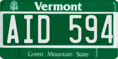 VT license plate AID594