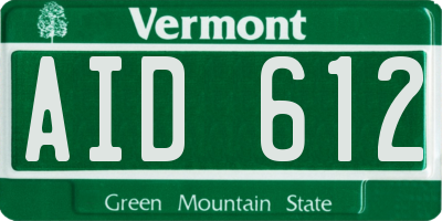 VT license plate AID612