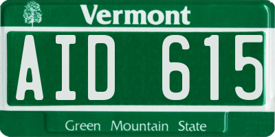 VT license plate AID615