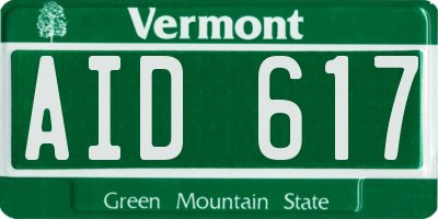 VT license plate AID617