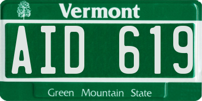 VT license plate AID619