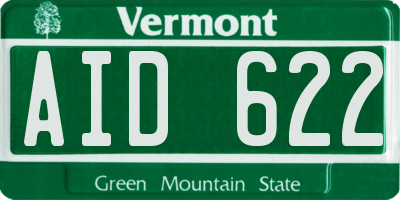VT license plate AID622