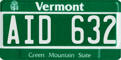 VT license plate AID632