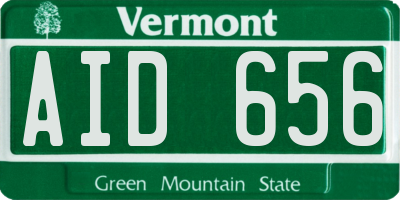 VT license plate AID656