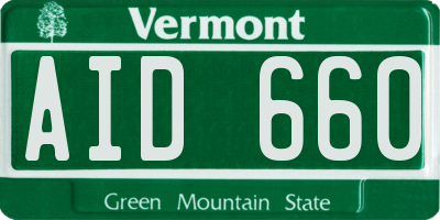VT license plate AID660