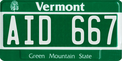 VT license plate AID667