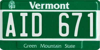 VT license plate AID671