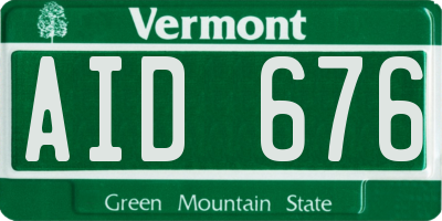 VT license plate AID676
