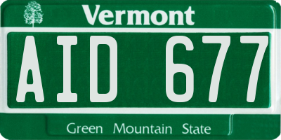 VT license plate AID677