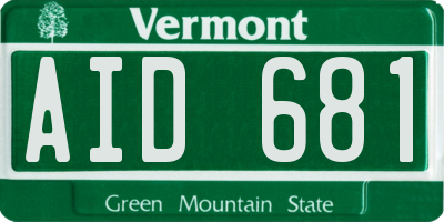 VT license plate AID681
