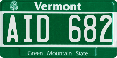VT license plate AID682
