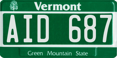 VT license plate AID687