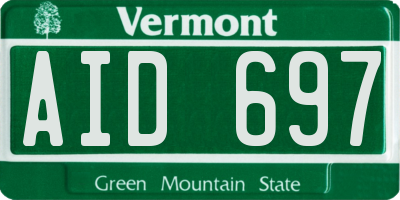 VT license plate AID697