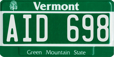 VT license plate AID698