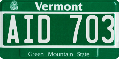 VT license plate AID703