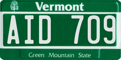 VT license plate AID709