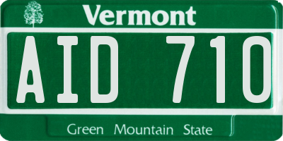 VT license plate AID710