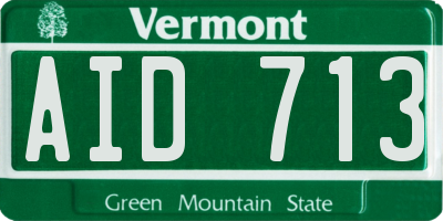 VT license plate AID713