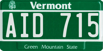 VT license plate AID715