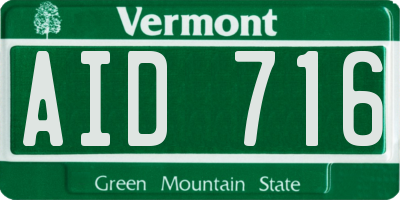 VT license plate AID716