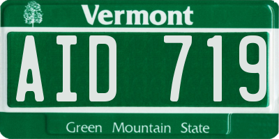 VT license plate AID719