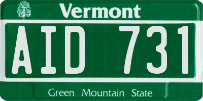 VT license plate AID731
